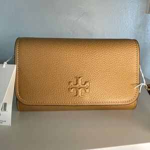 Tory Burch Tiramisu Thea Flat Wallet Crossbody.